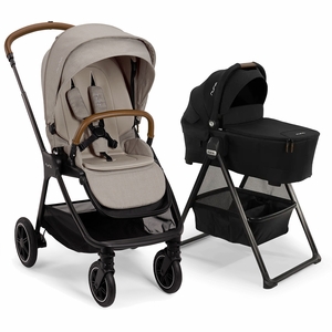 Nuna TRIV Next Stroller + LYTL Bassinet + Stand Bundle - Hazelwood / Caviar