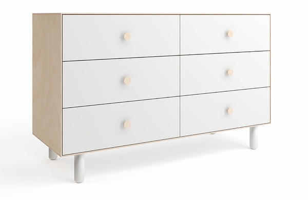 Oeuf 6 Drawer Dresser - Fawn - White/Birch