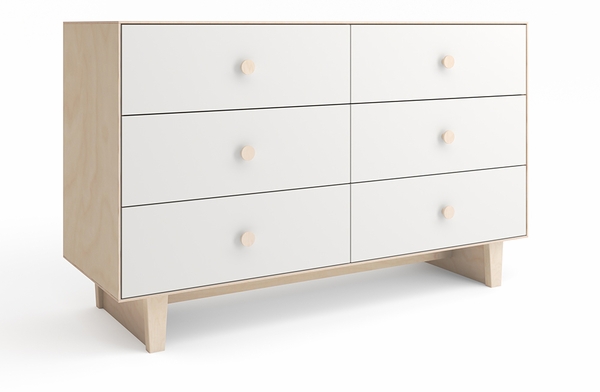 Oeuf 6 Drawer Dresser - Rhea - White/Birch