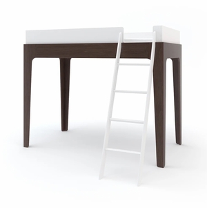 Oeuf Perch Loft Bed - Twin Size - White/Walnut