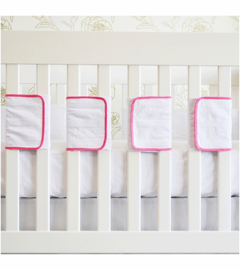 Oliver B Velcro Ventilated Slat 20 Pack Bumpers in Pink & White