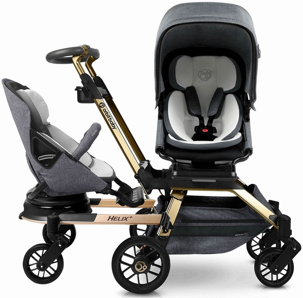 Orbit Baby G5 Double Stroller - Gold/Melange Grey