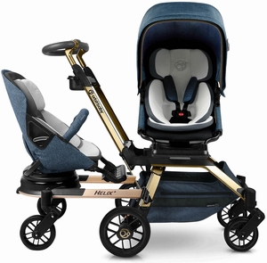 Orbit Baby G5 Double Stroller - Gold/Melange Navy