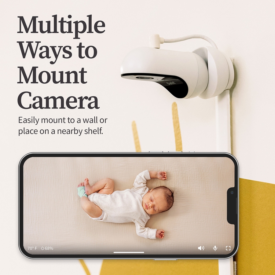 Tétine Mam Support Réglable Pour Moniteur Bébé Owlet Cam - Installation Facile Sans Perçage - Vue Optimale Bébé Flexible Caméra Surveillance Bébé