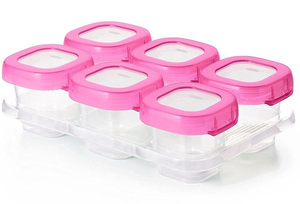 OXO Tot Baby Blocks Freezer Storage Containers, 2 oz - Pink
