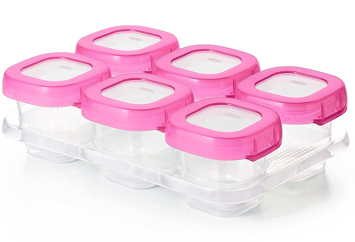 OXO Tot Baby Blocks Freezer Storage Containers, - Pink