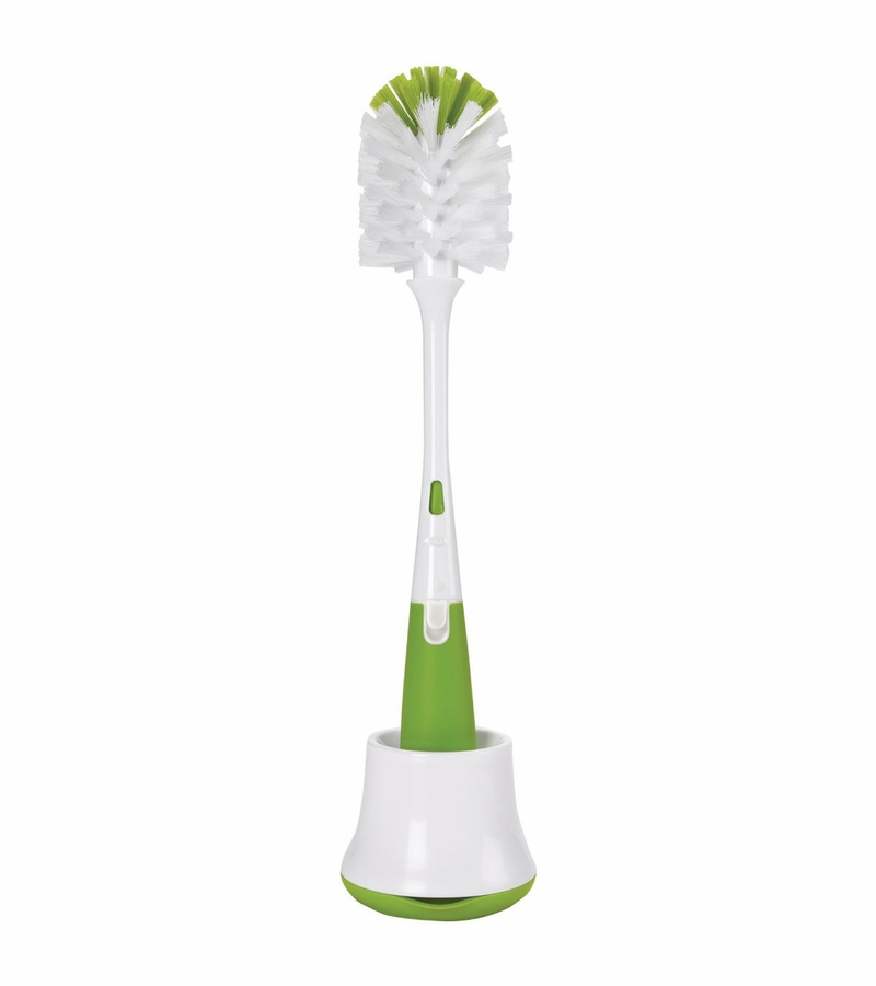 OXO Tot Bottle Brush with Nipple Cleaner & Stand Green