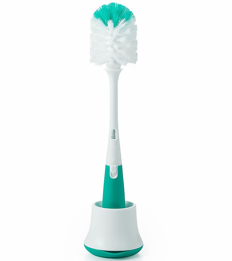 OXO Tot Bottle Brush with Nipple Cleaner & Stand Teal