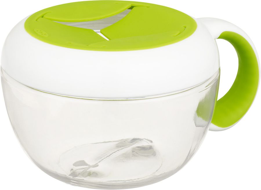 OXO Tot Flippy Snack Cup With Travel Cover Green