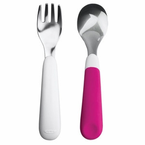 OXO Tot Fork & Spoon Set - Pink
