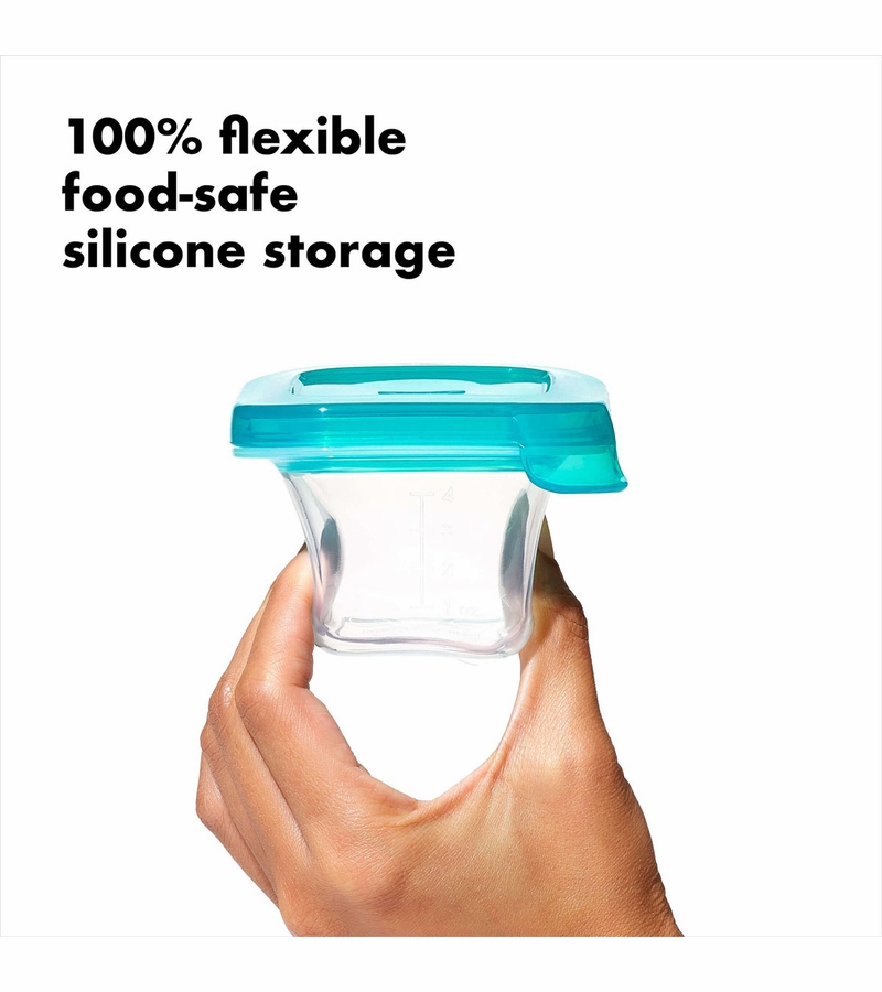 OXO Tot Silicone Freezer Storage Containers, 4 oz Teal
