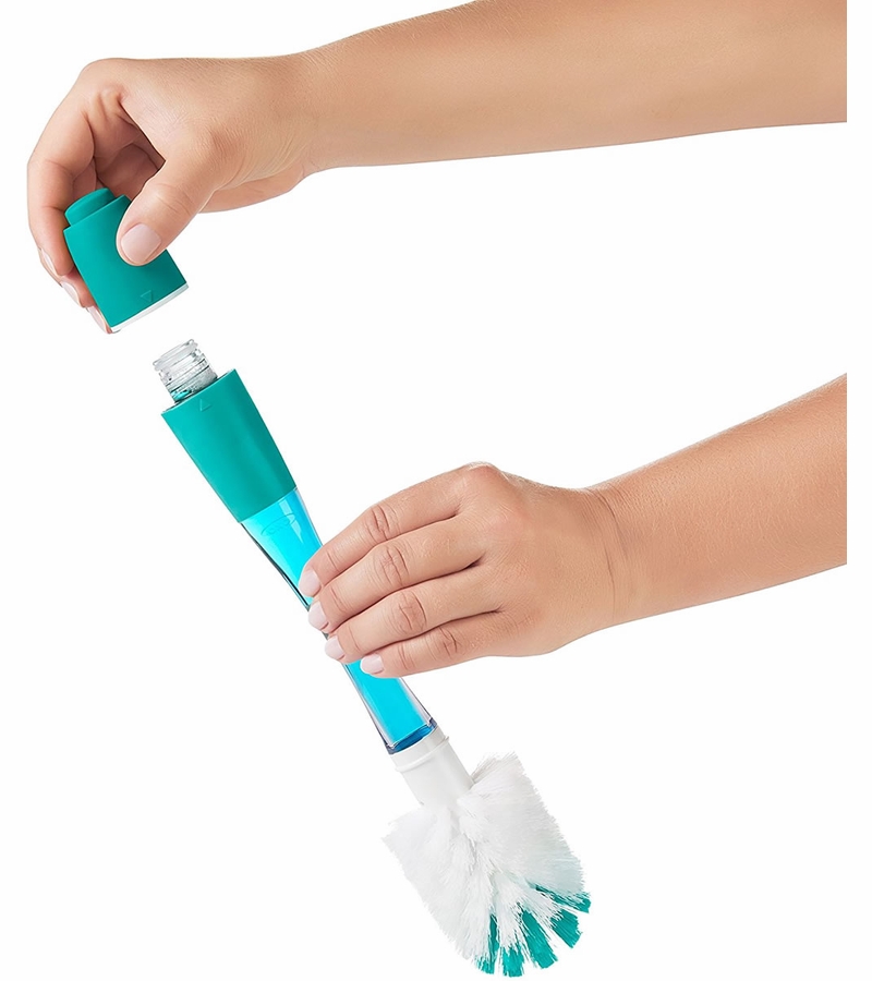OXO Tot Soap Dispensing Bottle Brush With Stand Teal