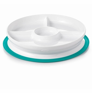 OXO Tot Stick & Stay Divided Plate - Teal
