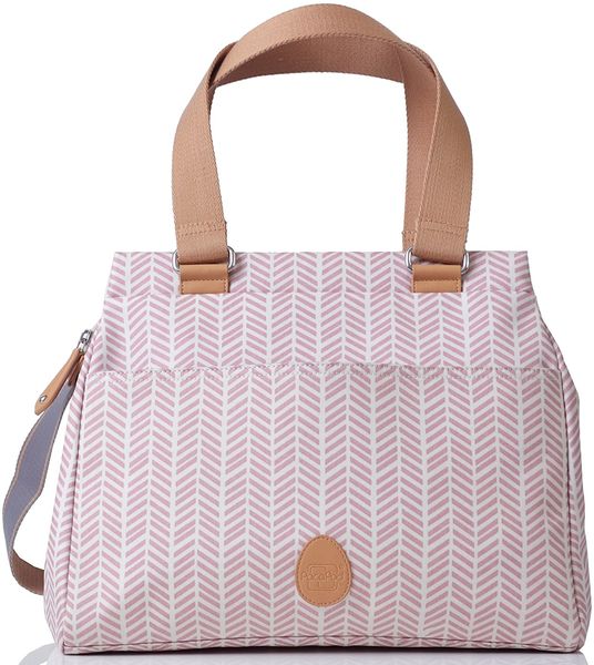 PacaPod Richmond Diaper Bag - Dusty Pink Herringbone