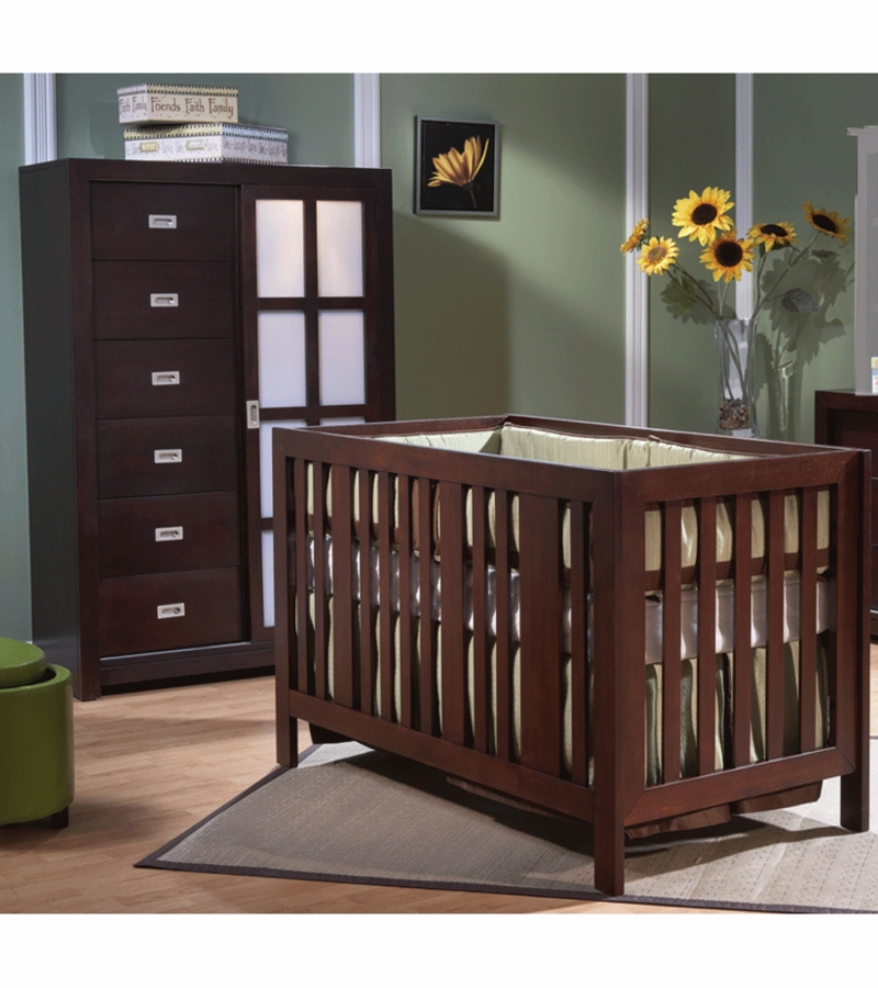 Pali Imperia 2 Piece Nursery Set in Mocacchino Forever Crib & Armoire