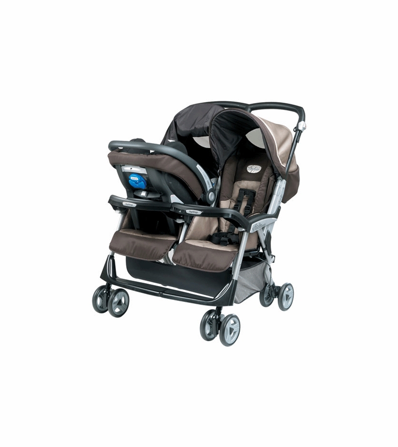 Peg Perego Aria Twin 60/40 Stroller 2008 Moka