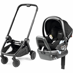 Peg Perego City Loop Chassis + Primo Viaggio 4-35 Lounge Infant Car Seat Bundle - Black / True Black