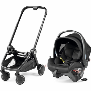 Peg Perego City Loop Chassis + Primo Viaggio 4-35 Urban Mobility Infant Car Seat Bundle - Black / True Black