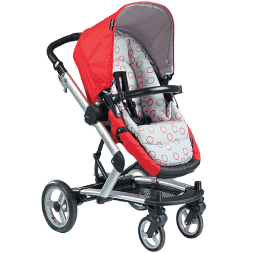 Peg Perego Skate Carriage Stroller in Red Bubbles