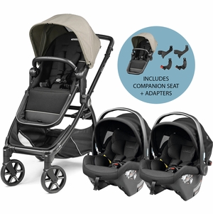 Peg Perego YPSI + Primo Viaggio 4-35 Nido K Twin Travel System Bundle - Vanilla Blend / True Black