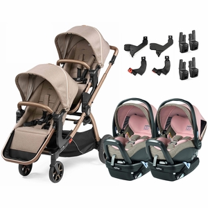Peg Perego YPSI + Primo Viaggio 4-35 Nido Twin Travel System Bundle - Mon Amour