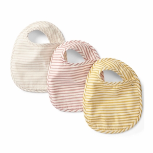 Petit Pehr Bib, Set of 3 - Stripes Away Petal