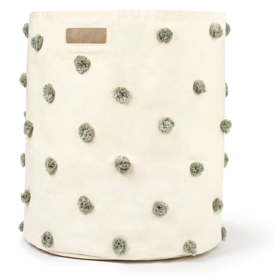 Petit Pehr Pom Pom Basket Hamper Sage