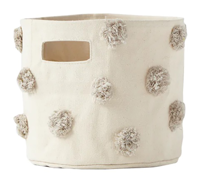 Petit Pehr Pom Pom Basket Mini Grey