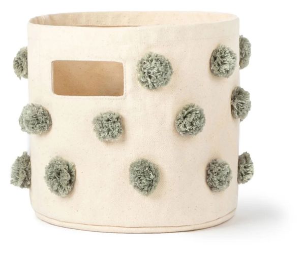 Petit Pehr Pom Pom Basket Mini Sage