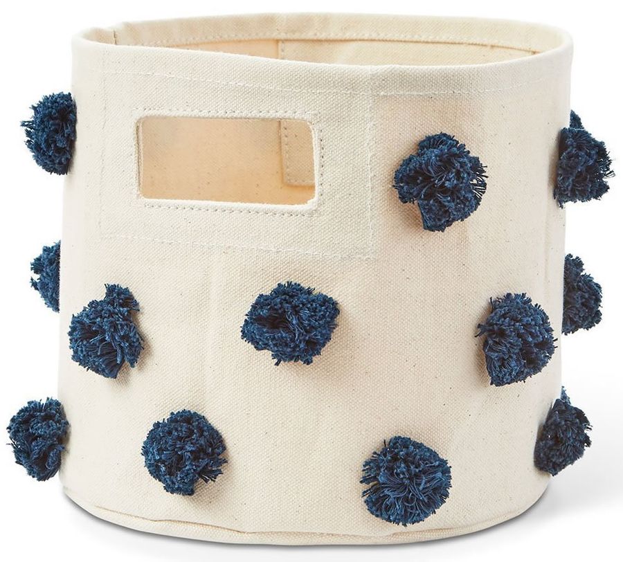 Petit Pehr Pom Pom Mini Storage Basket Navy