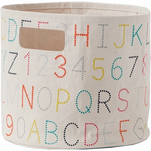 Petit Pehr Pom Pom Pint Storage Basket - Alphabet