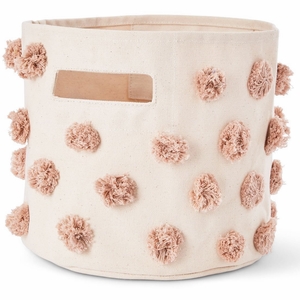 Petit Pehr Pom Pom Pint Storage Basket - Rose Pink
