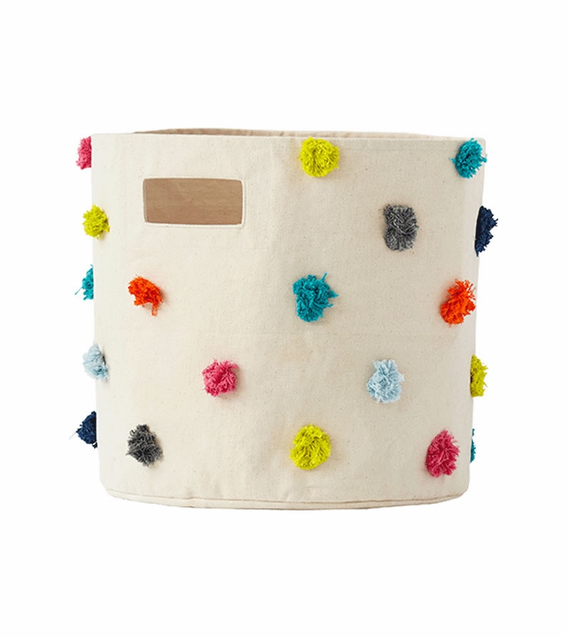 Petit Pehr Storage Bin Multi Pom Pom