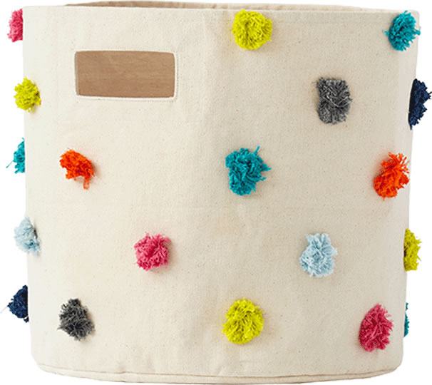 Petit Pehr Storage Bin Multi Pom Pom