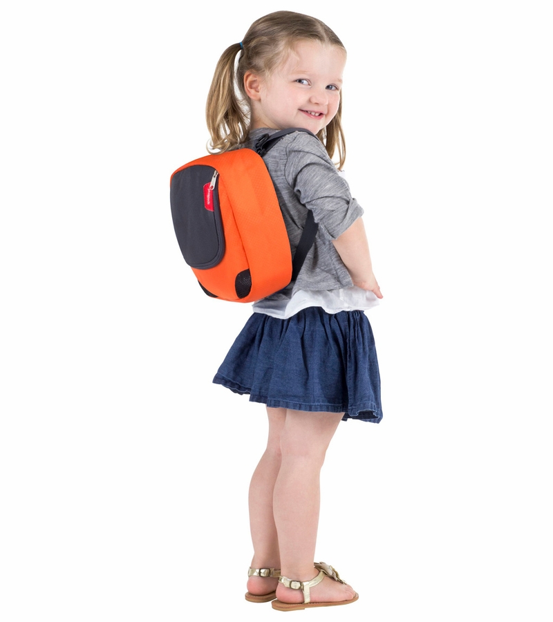 Phil & Teds Parade Backpack Diaper Bag Baby Carrier Orange / Grey