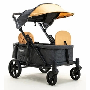 Pronto One (2 Seater) Stroller Wagon - Black Frame / Ginger Yellow