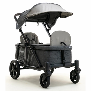 Pronto One (2 Seater) Stroller Wagon - Black Frame / Stone Grey