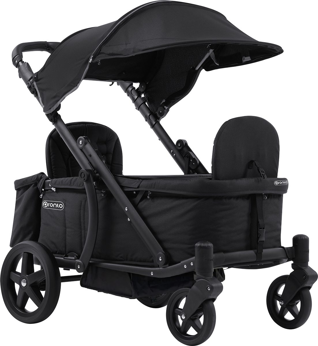 Pronto Squared (2 Seater) Stroller Wagon Black Frame / City Black