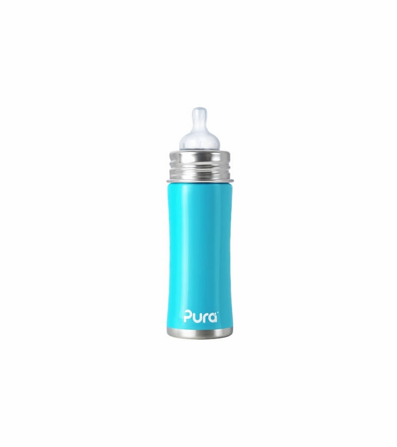 Pura Stainless Kiki 11 oz Infant Bottle Aqua Blue