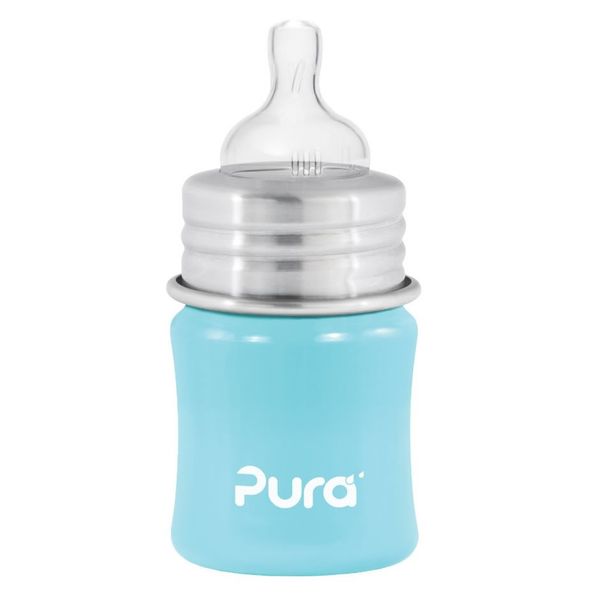Pura Stainless Kiki 5 oz Infant Bottle Aqua Blue