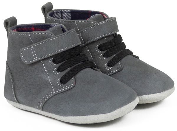 Robeez First Kicks Thiago - Charcoal, 12-18 months