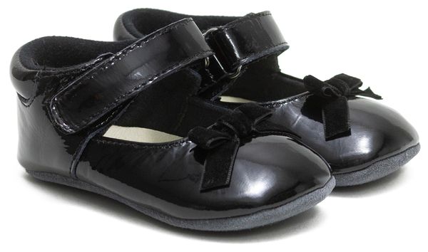 Robeez First Kicks Velvet Bow - Black, 3-6 months