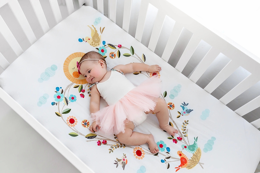 Rookie Humans Cotton Sateen Crib Sheet Love Blooms