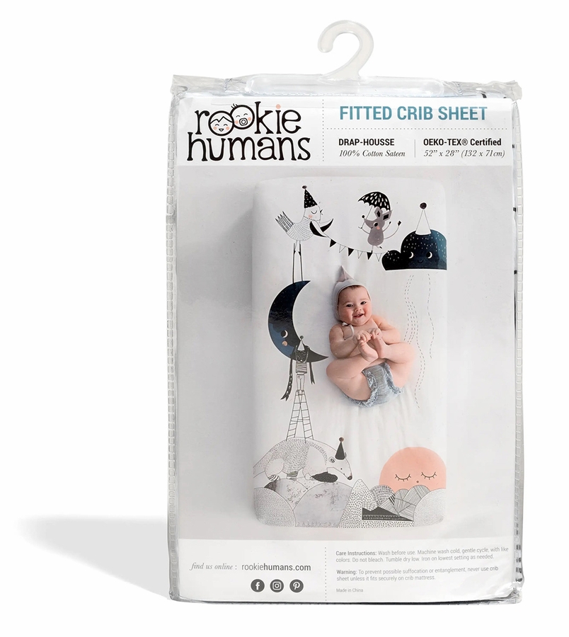 Rookie Humans Cotton Sateen Crib Sheet The Moon's Birthday