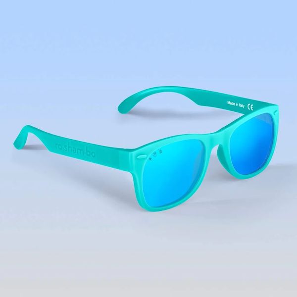 Roshambo Eyewear Polarized Toddler Sunglasses - Goonies - Teal / Mirrored Blue (2-4 years)