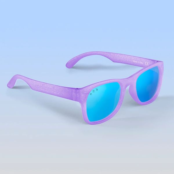 Roshambo Eyewear Polarized Toddler Sunglasses - Punky Brewster - Lavender Glitter / Mirrored Blue (2-4 years)