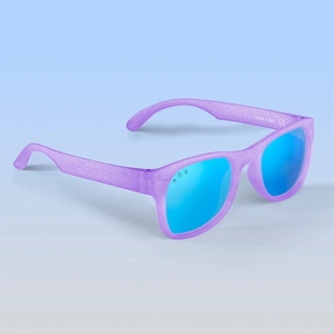 Roshambo Eyewear Polarized Toddler Sunglasses - Punky Brewster - Lavender Glitter / Mirrored Blue (2-4 years)