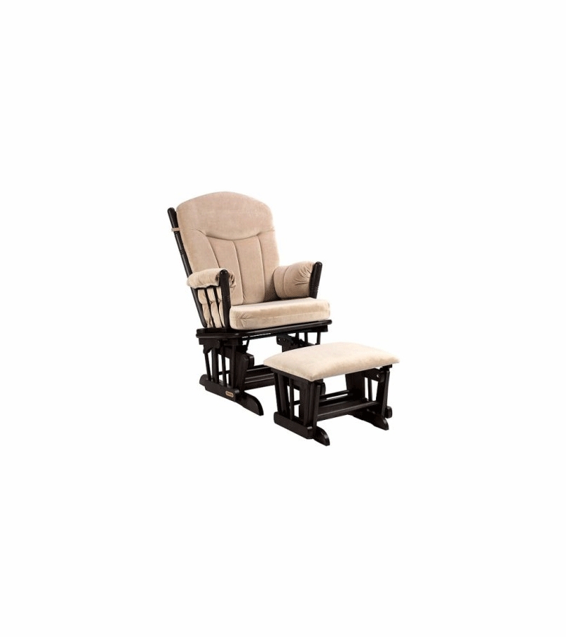 Shermag Multiposition Adjustable Glider and Ottoman Combo in Ebony