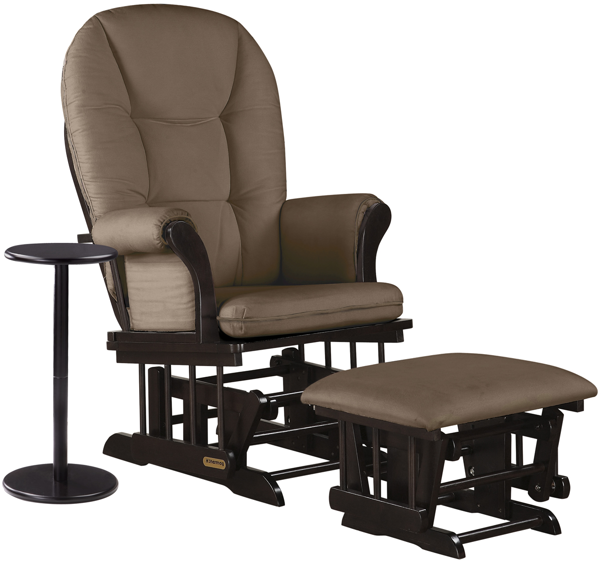 Shermag Peyton Glider & Ottoman Dark Peat