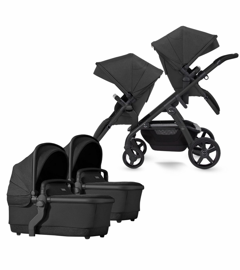Silver Cross Wave Twin Stroller Bundle Onyx